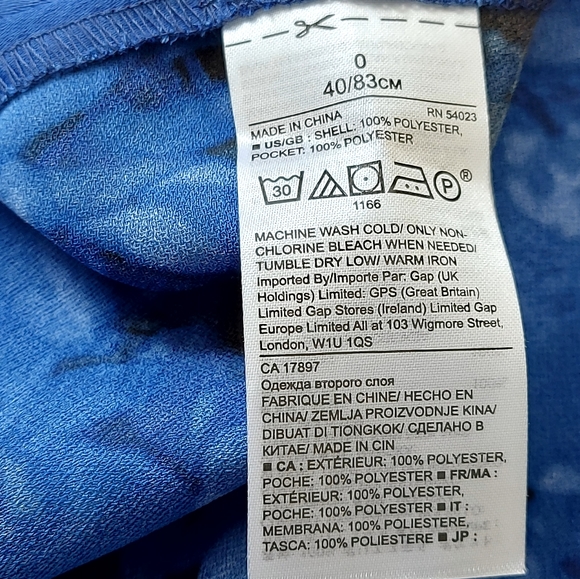 Banana Republic Sleeveless Dress Floral Print Midi Fit Flare Blue Women's Size 0 - Picture 10 of 12